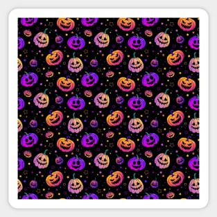 Halloween neon pumpkin pattern Sticker